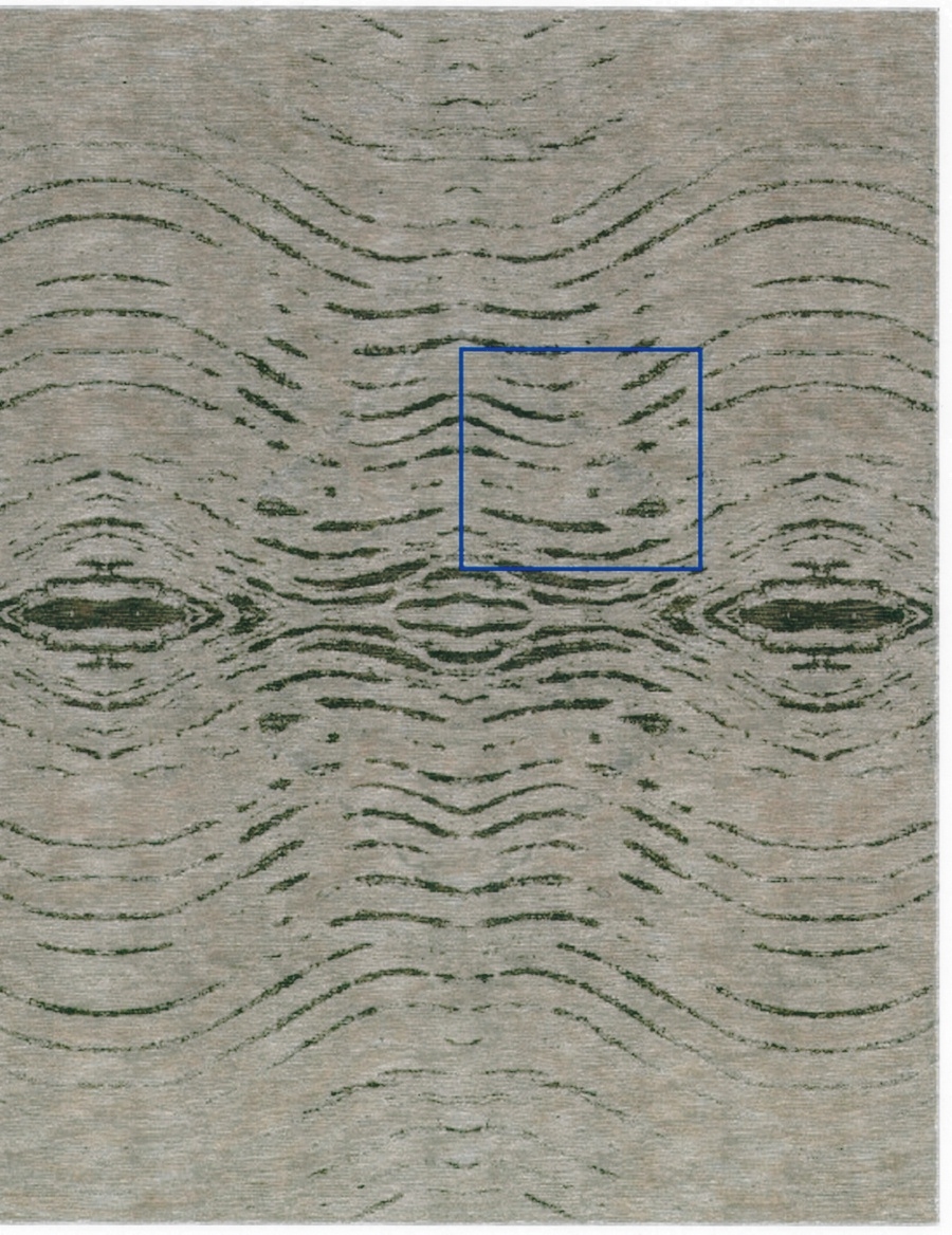 Modern Collection Hand-Knotted Silk & Wool Area Rug- 2' 0' X 2' 0'