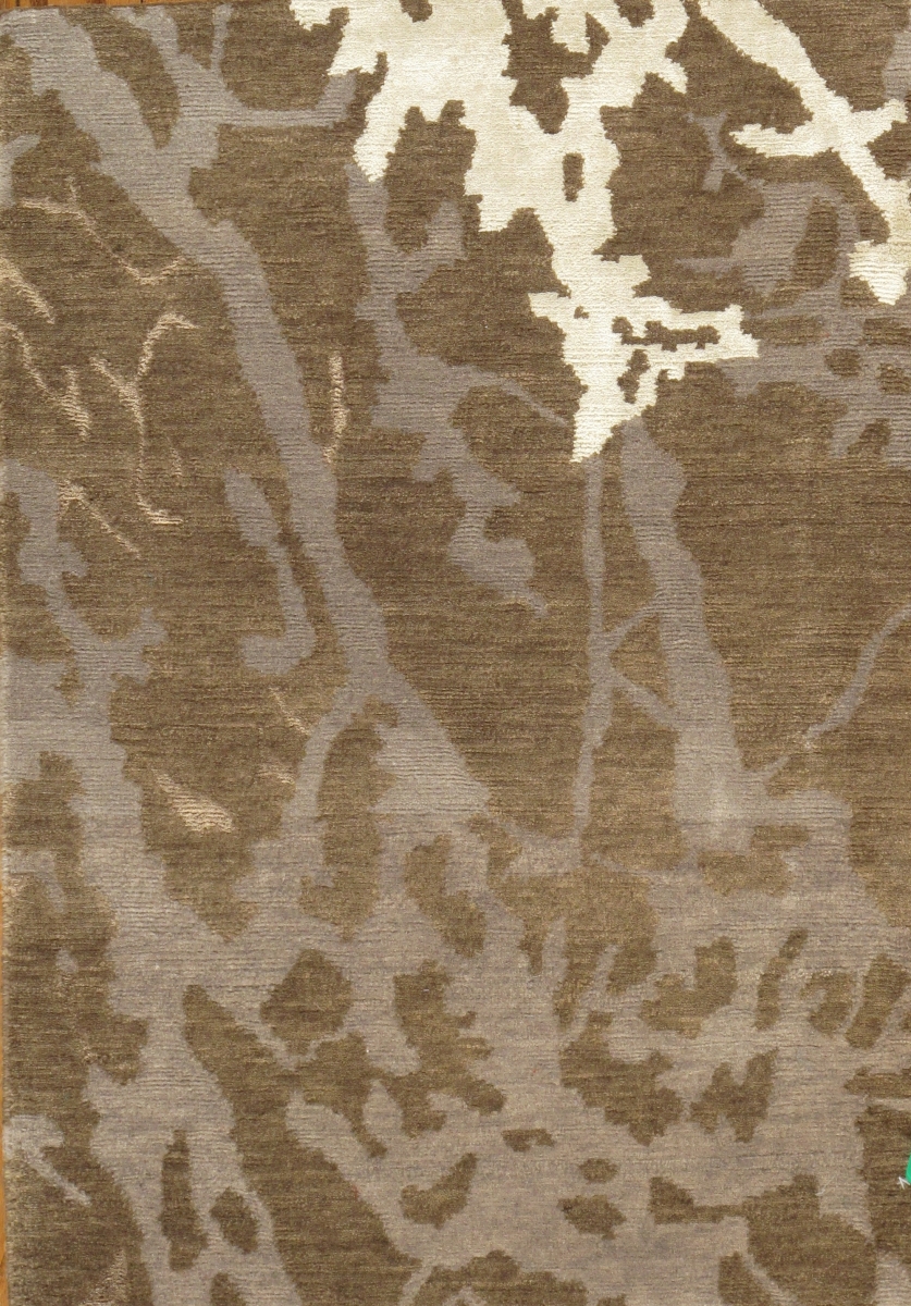 Modern Collection Hand-Knotted Silk & Wool Area Rug - Brown - 2' 0' X 3' 0'