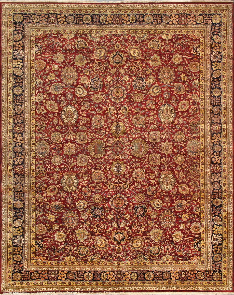 Agra Collection Hand-Knotted Lamb's Wool Area Rug-12' 1' X 15' 1' - Red