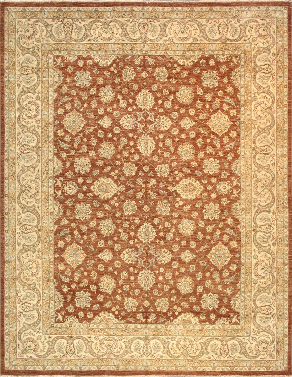097890 Melody Collection Hand-Knotted Lamb's Wool Area Rug-12' 0 in.  X 15 ft. 5 in.   L. Brown