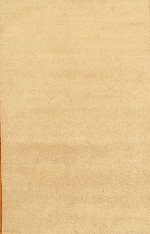 Modern Collection Hand-Loomed Lamb's Wool Area Rug - Gold - 5'1'x8'1'