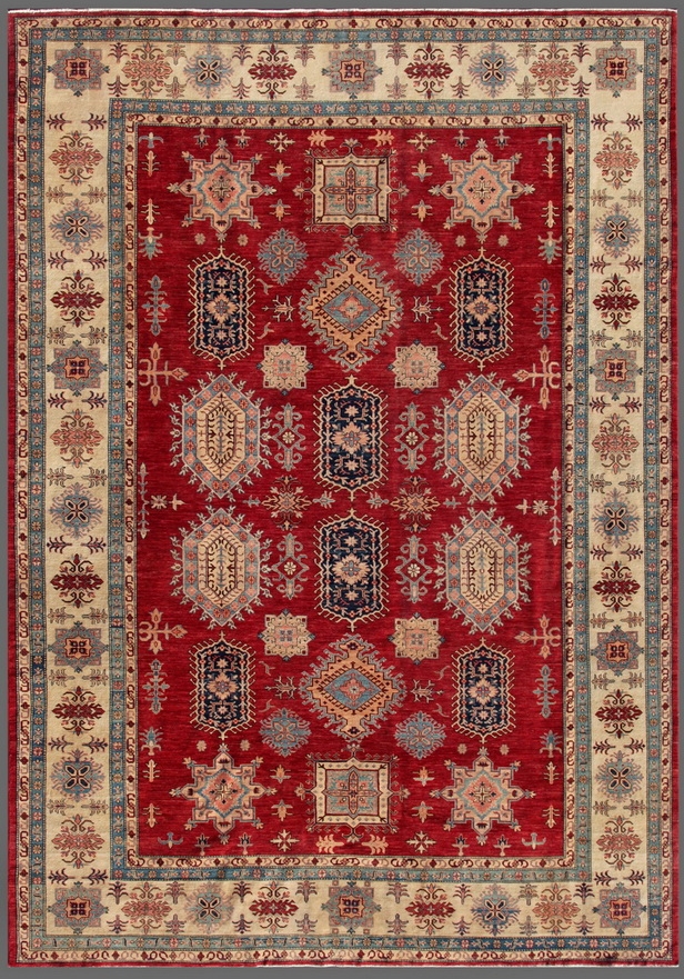 Kazak Collection Hand-Knotted Lamb's Wool Area Rug - Rust - 9'9'x13'3'