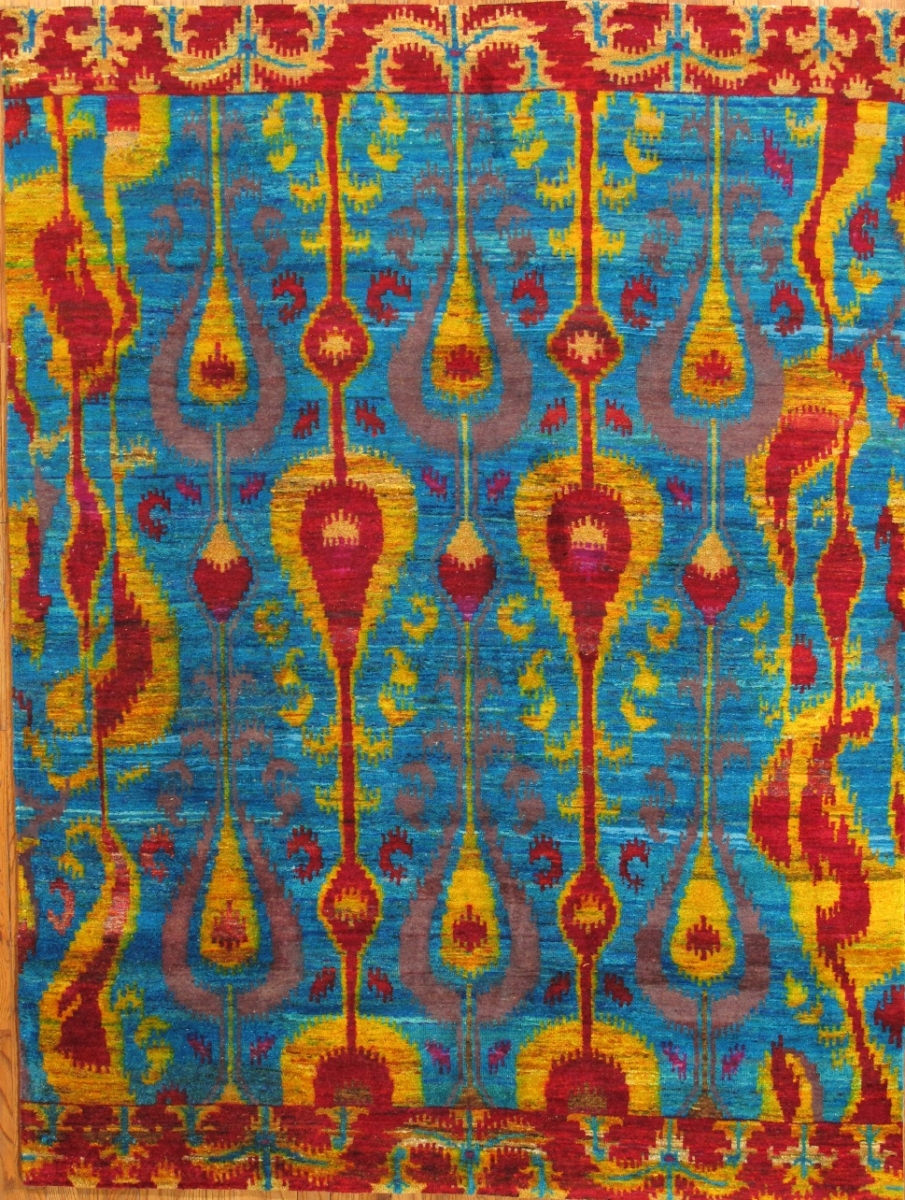 Sari Silk Collection Hand-Knotted Sari Silk Area Rug - 7'8'x10'1'