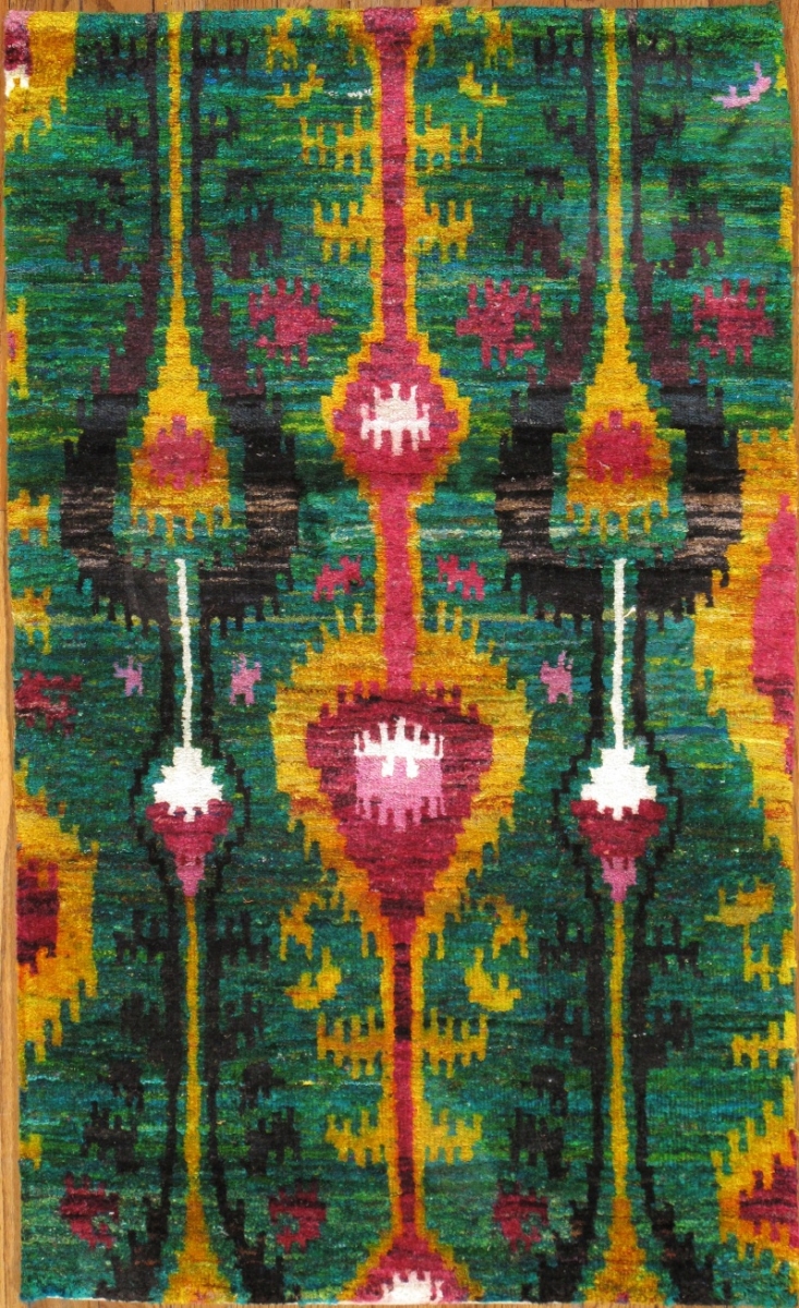 Sari Silk Collection Hand-Knotted Sari Silk Area Rug- - 3' 1' X 5' 0'