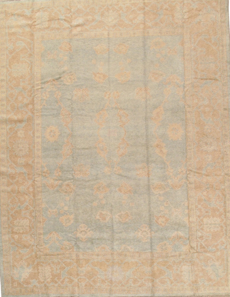 Turkish Oushak Collection Wool Area Rug - light Blue - 9'4'x11'11'