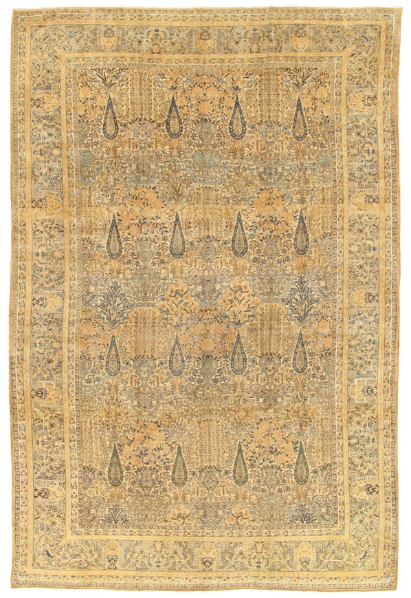 Antique Lavar Collection Hand-Knotted Lamb's Wool Area Rug- 9' 9' X 14' 8'
