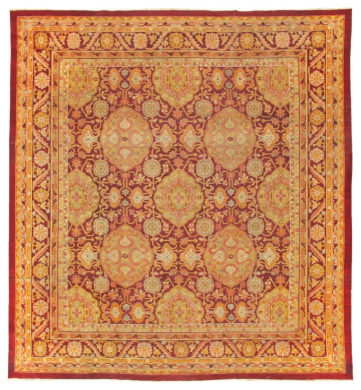 027548  Agra Collection Hand-Knotted Lamb's Wool Area Rug, 12'x13'