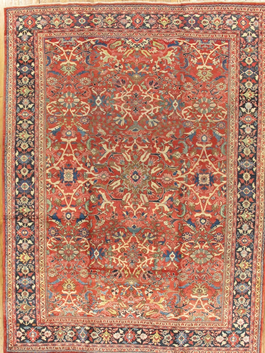 028102 Antique Azerbaijan Rust Lamb's Wool Area Rug-10 ft. 5 in.  X 14 ft. 0 in.