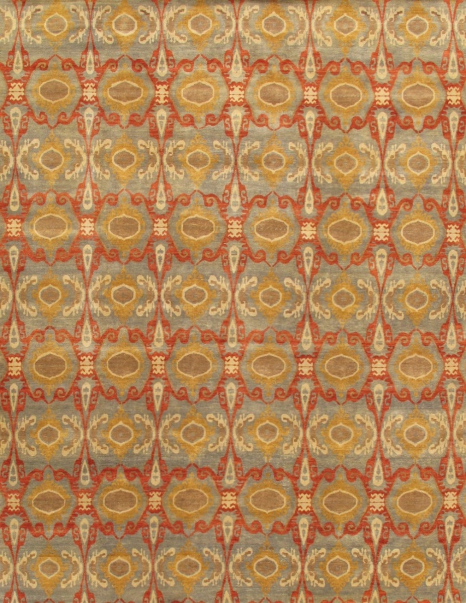 Ikat Collection Hand-Knotted Lamb's Wool Area Rug - 9'x12'