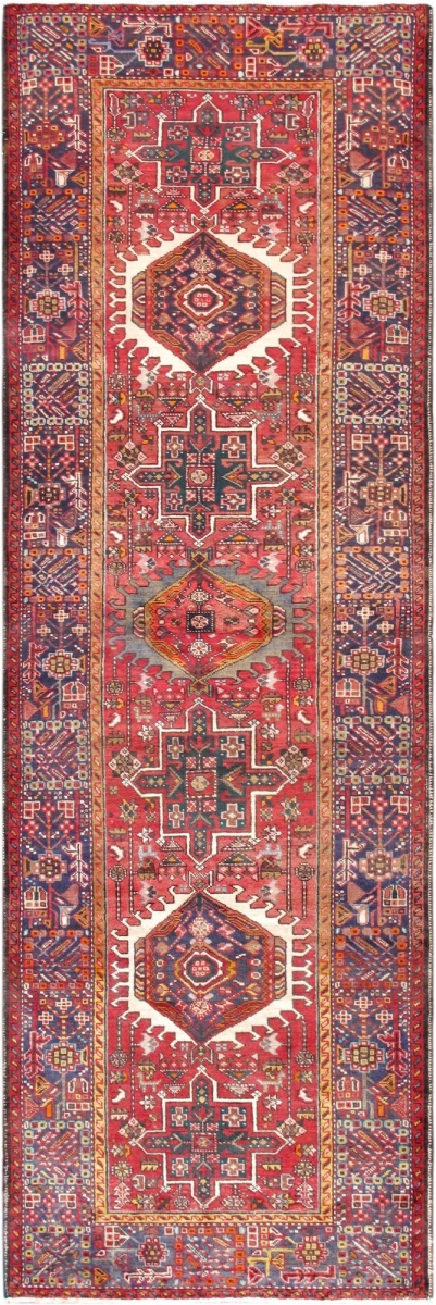 Vintage Azerbaijan Rust Lamb's Wool Area Rug 3 ft. 7 in. X 11 ft. 0 in.