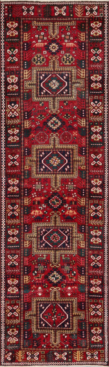 Vintage Azerbaijan Red Wool Area Rug