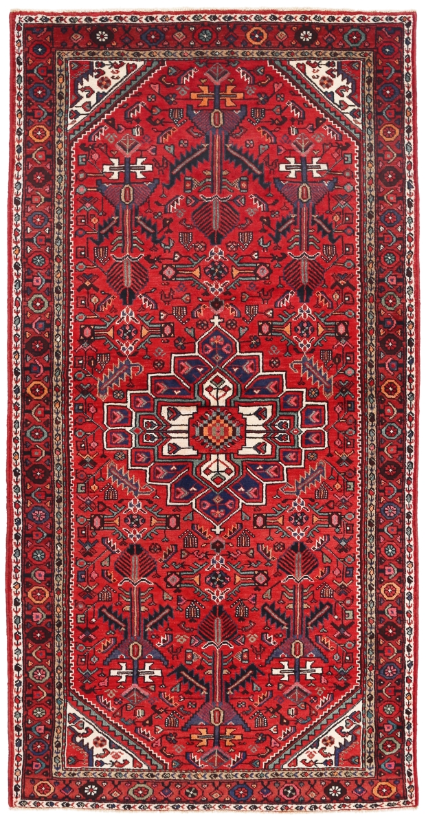 Vintage Azerbaijan Blue Wool Area Rug- - 4 ft. 7 in. X 9 ft. 1 in.