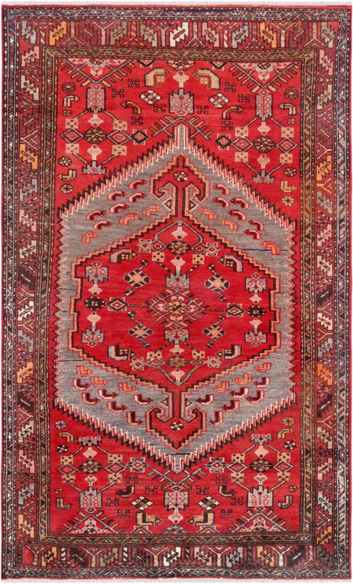 Vintage Azerbaijan Rust Lamb's Wool Area Rug - 4 ft. 3 in. X 7 ft. 2 in.