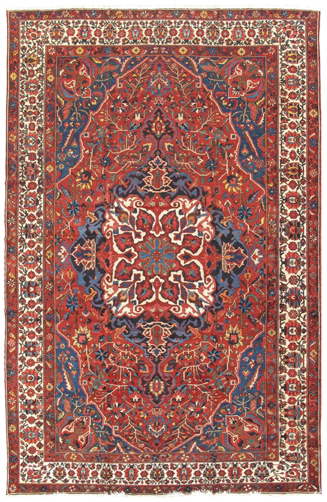 Antique Azerbaijan Red Lamb's Wool Area Rug