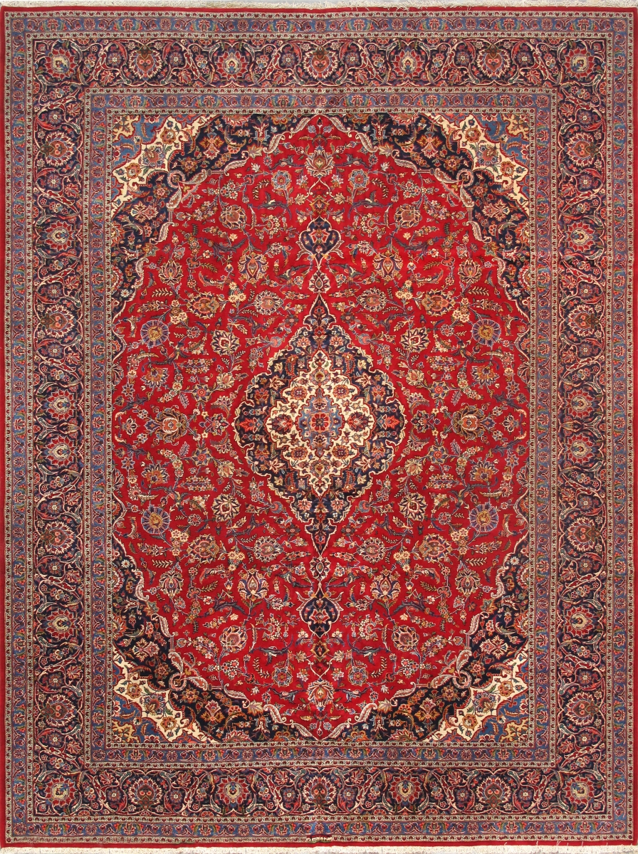 017535 S. Antique Azerbaijan Red Lamb's Wool Area Rug-10 ft. 5 in.  X 14 ft. 0 in.