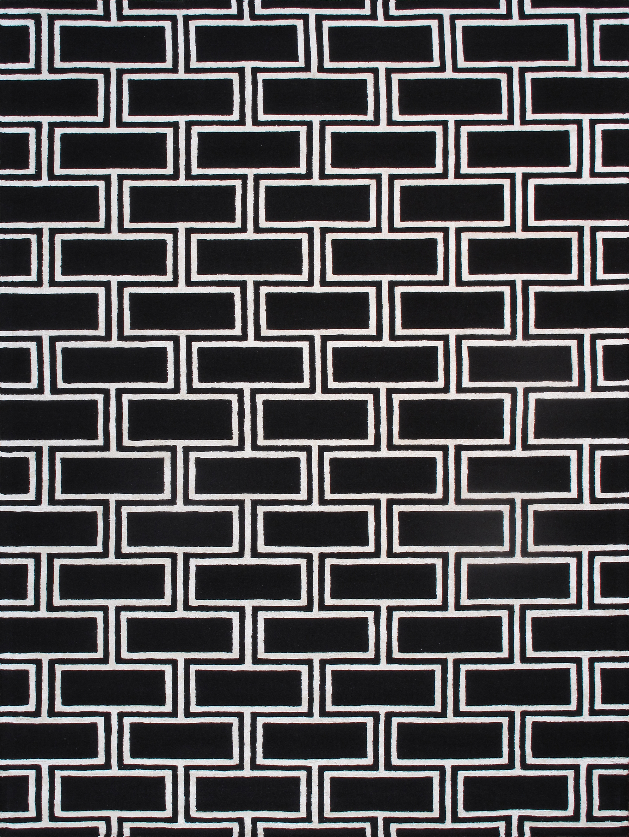 Edgy Collection Hand-Tufted Bamboo Silk & Wool Area Rug - Black - 12' 0' X 15' 0'