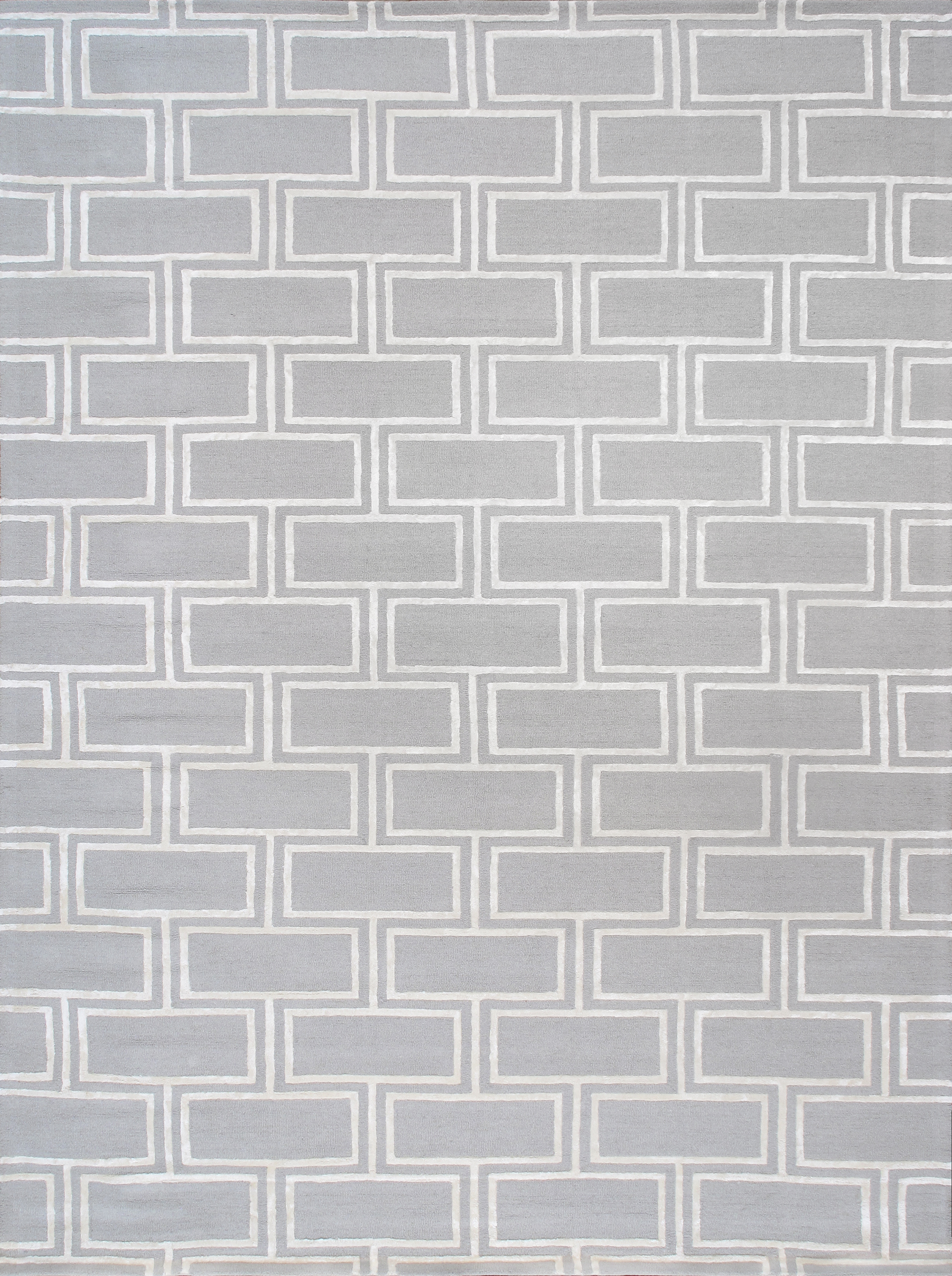 Edgy Collection Hand-Tufted Bamboo Silk & Wool Area Rug - Silver - 7' 9' X 9' 9'