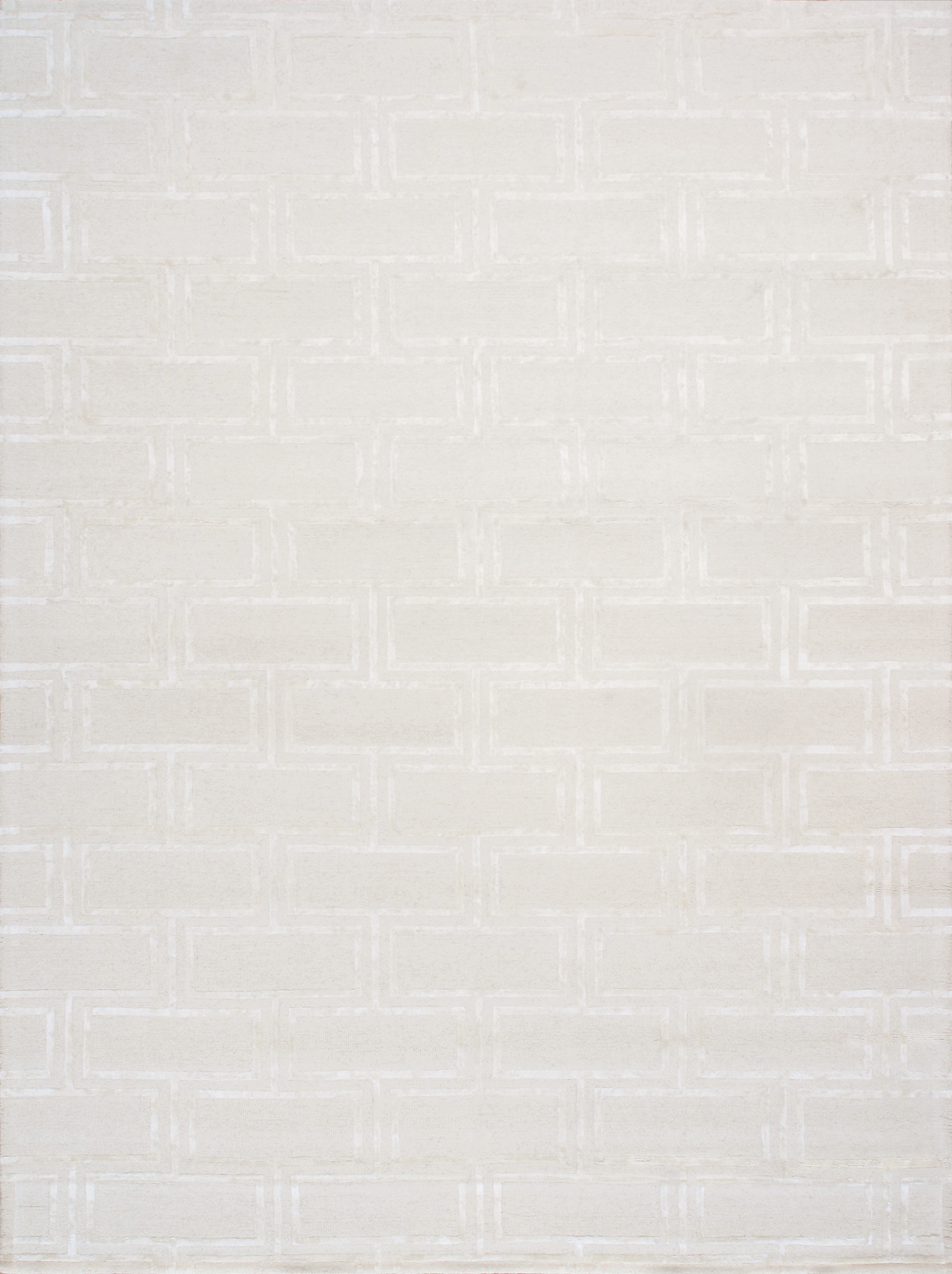 Edgy Collection Hand-Tufted Bamboo Silk & Wool Area Rug - Ivory - 12' 0' X 15' 0'