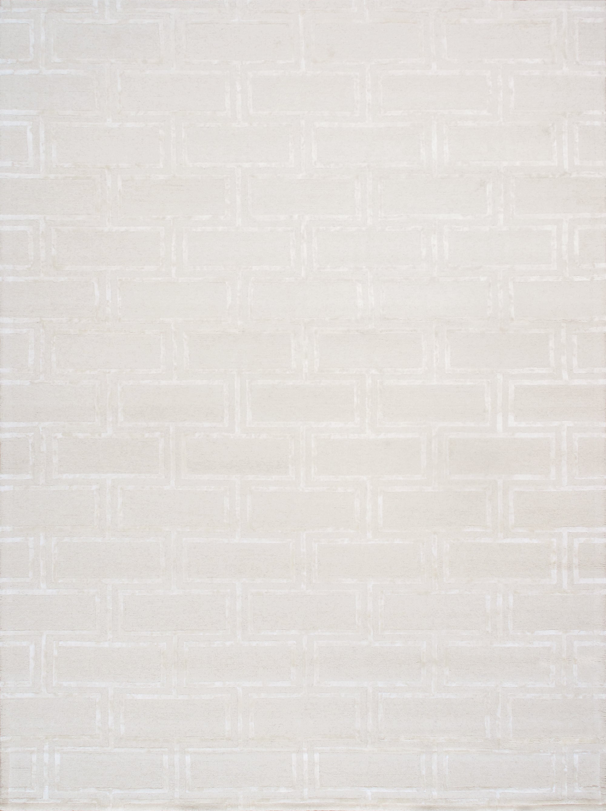 Edgy Collection Hand-Tufted Bamboo Silk & Wool Area Rug - Ivory - 7' 9' X 9' 9'