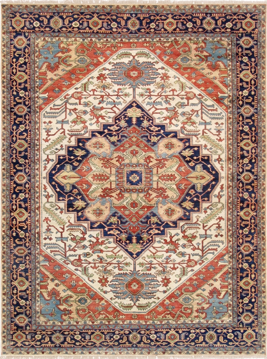 Serapi Collection Hand-Knotted Wool Area Rug - Ivory - 10' 0' X 10' 3'