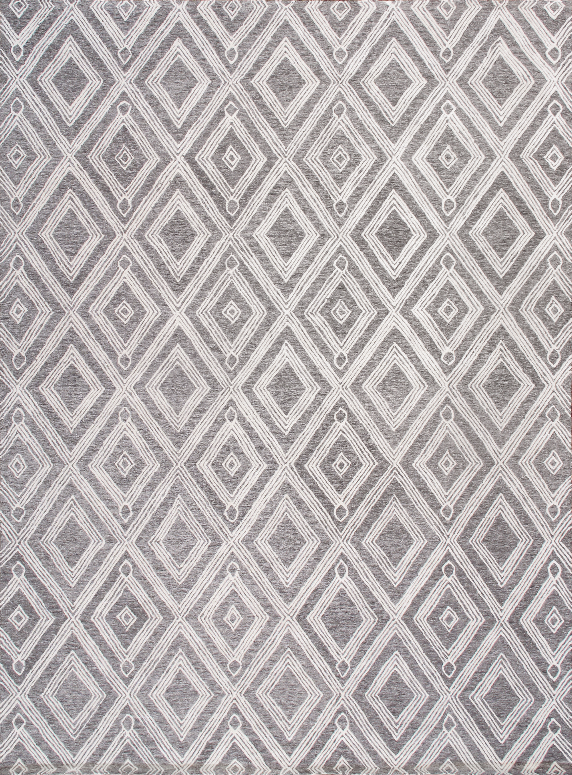 Modern Collection Hand-Tufted Bamboo Silk & Wool Area Rug - Silver - 7' 9' X 9' 9'