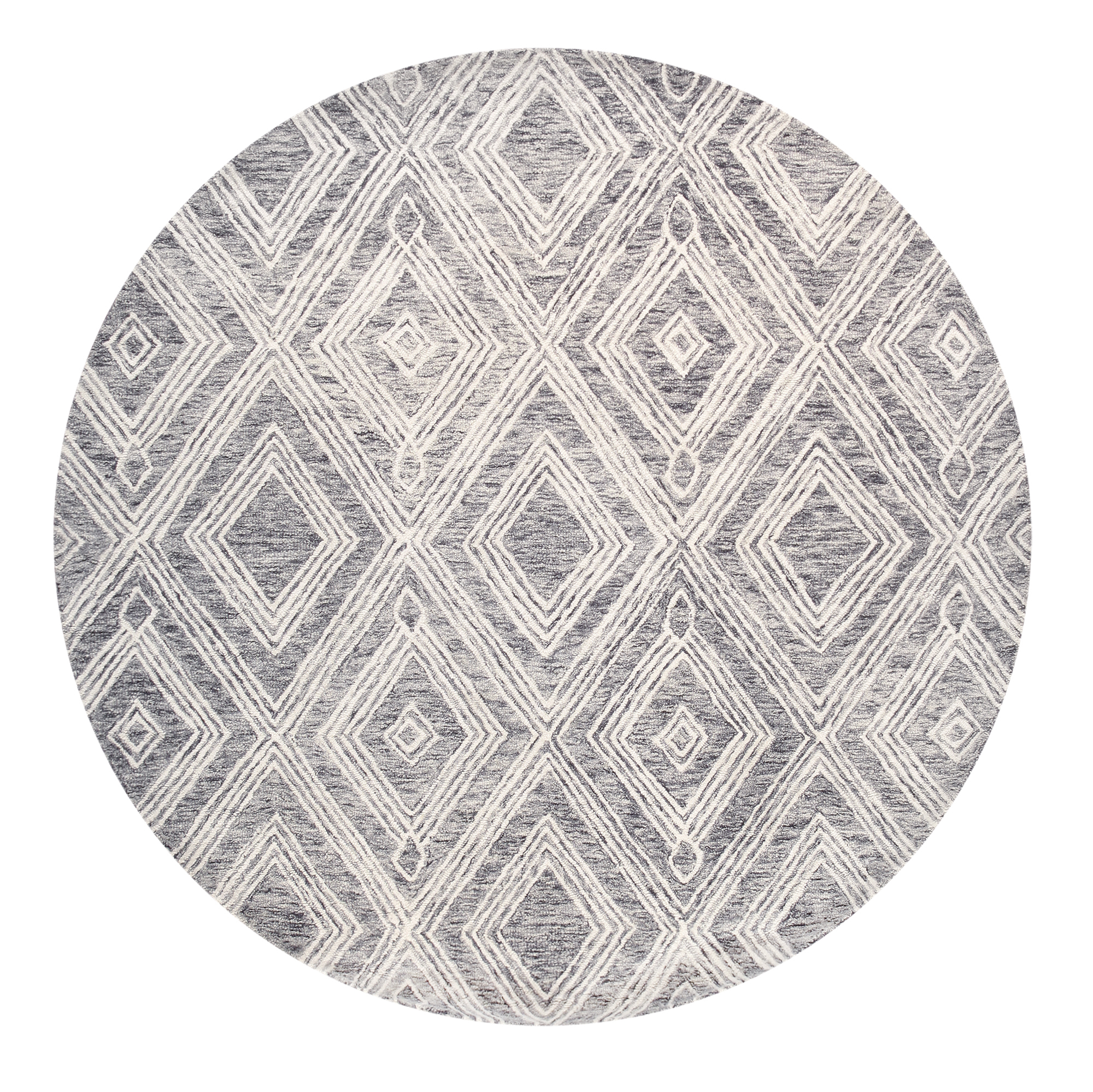 Modern Collection Hand-Tufted Bamboo Silk & Wool Area Rug - Silver - 6' 0' X 6' 0'