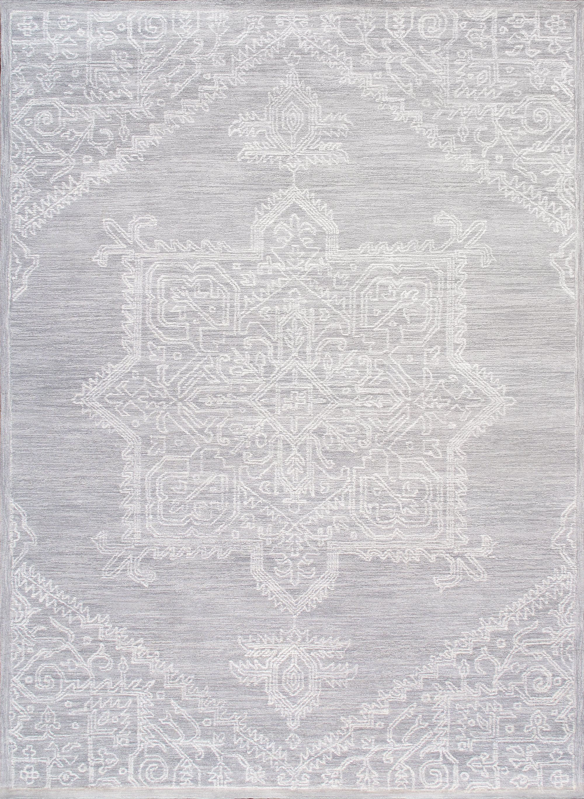 plt-5116 9x12 Modern Collection Hand-Tufted Bamboo Silk & Wool Area Rug,  8' 9' X 11' 9', Silver -  Pasargad Home