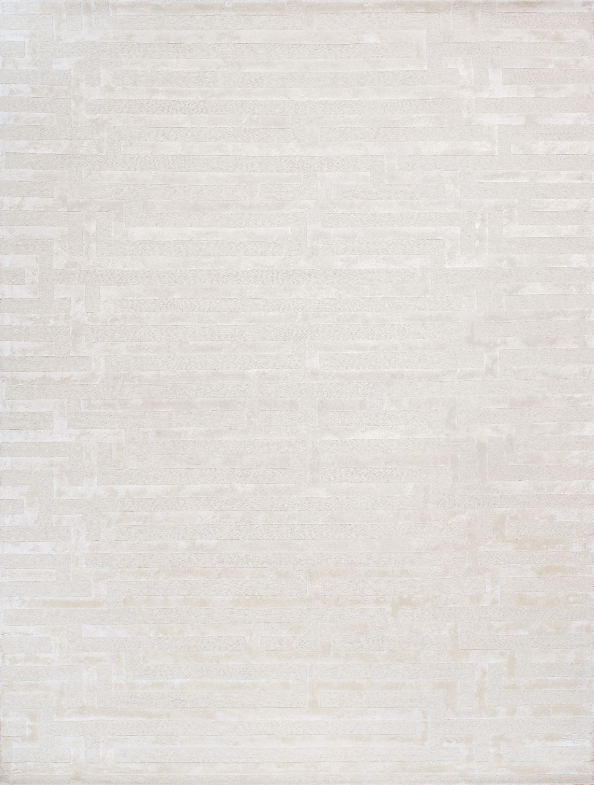 Edgy Collection Hand-Tufted Bamboo Silk & Wool Area Rug - Ivory - 8' 9' X 11' 9'