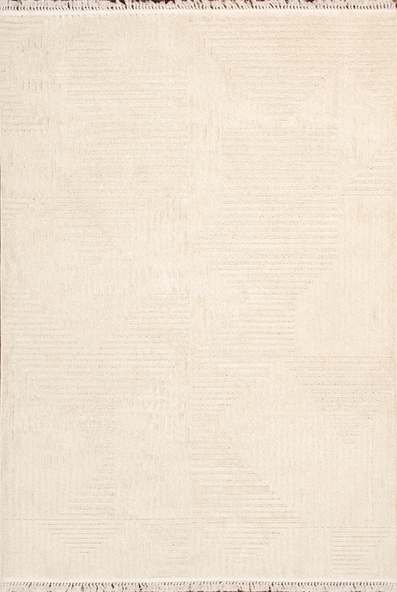 Sutton Polypropylene & Polyester Striped Area Rug- Ivory - 8' 6' X 11' 6'