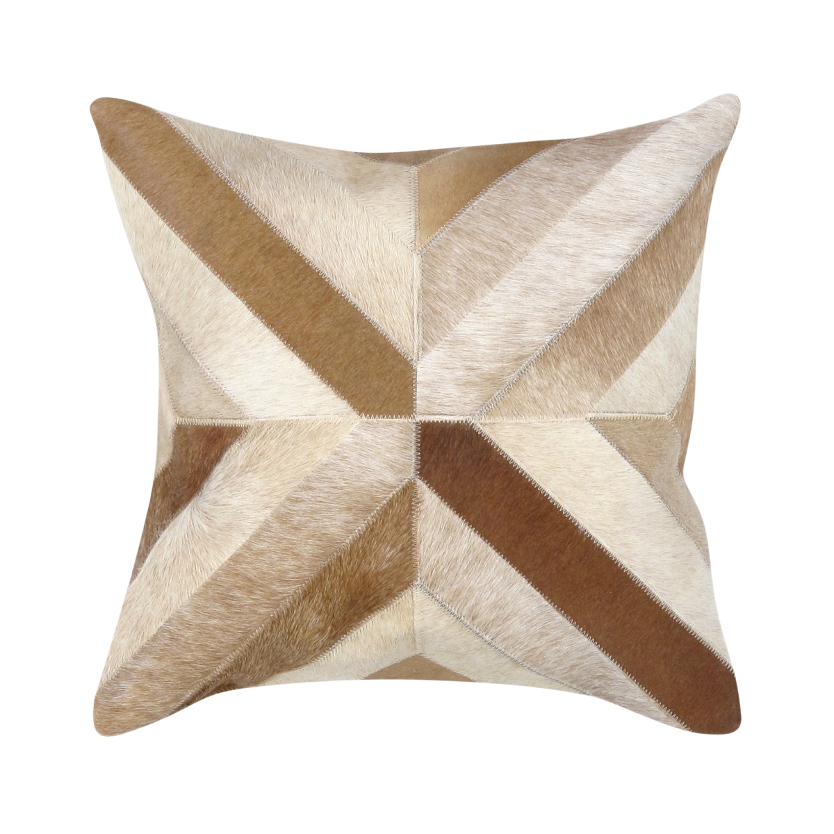 Safari Chevron L. Brown Cowhide 17' Decorative Throw Pillow