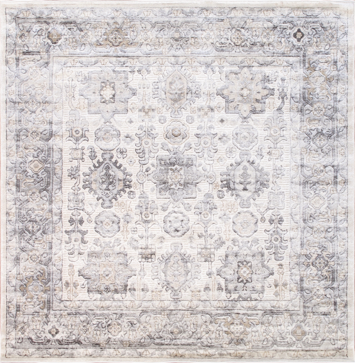 Majestic Collection Polypropylene Square Area Rug- 6' x 6' - Ivory