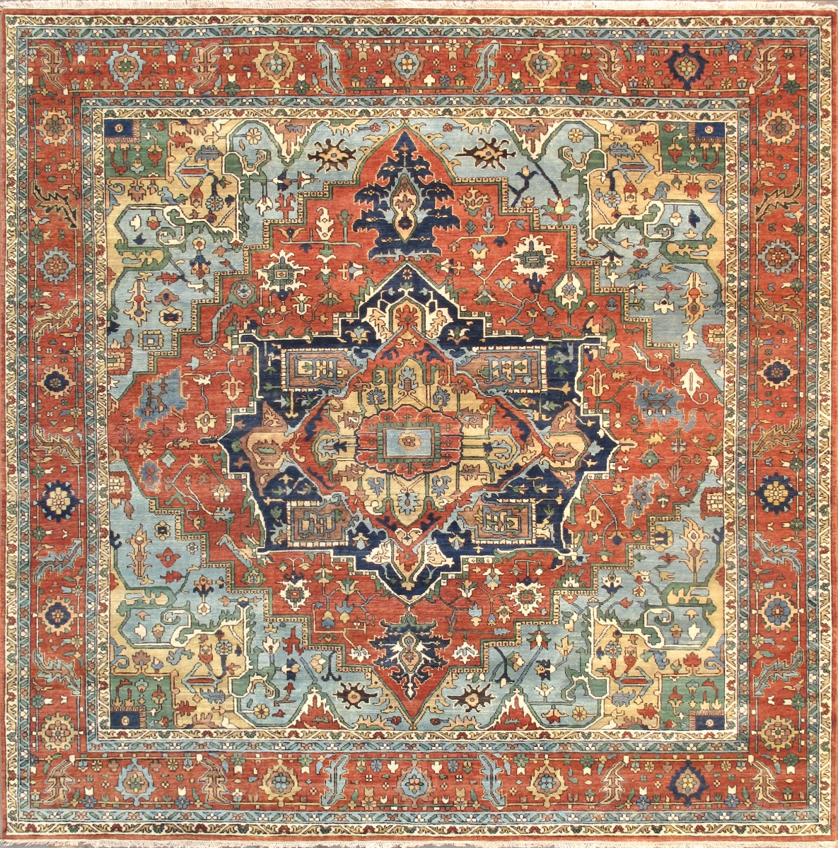 PH-6 6x6 Serapi Collection Hand-Knotted Rust Wool Area Rug- 5'10' X  6' 3'