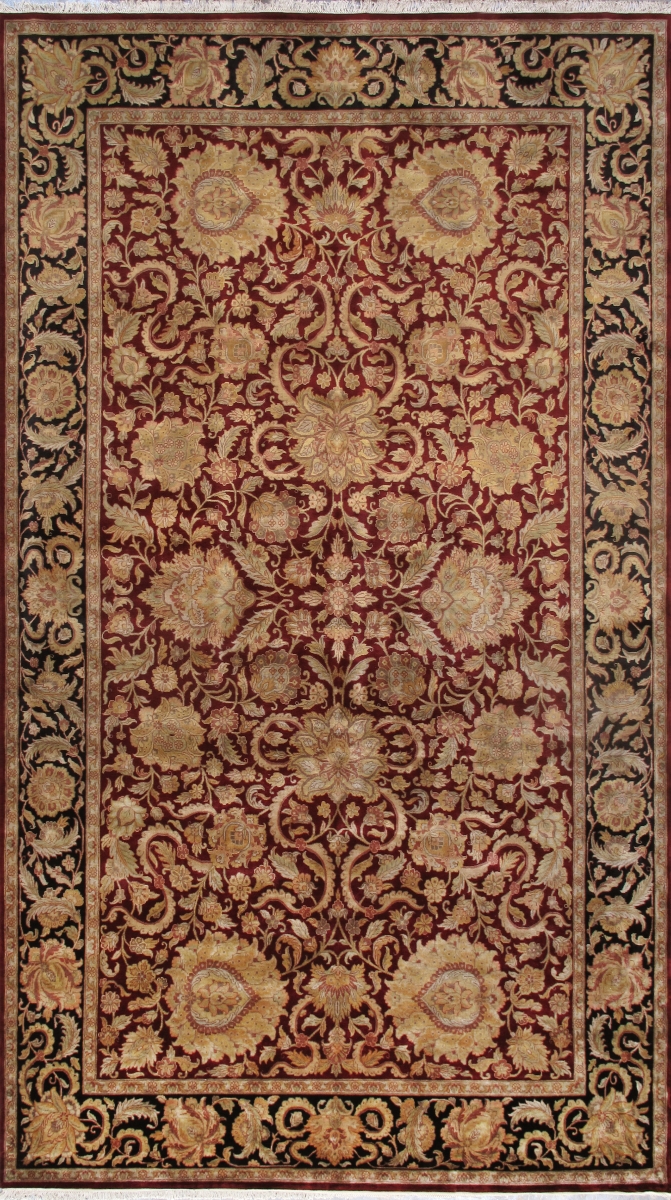 Agra Collection Hand-Knotted Red Lamb's Wool Area Rug-10' 3' X 18' 4'