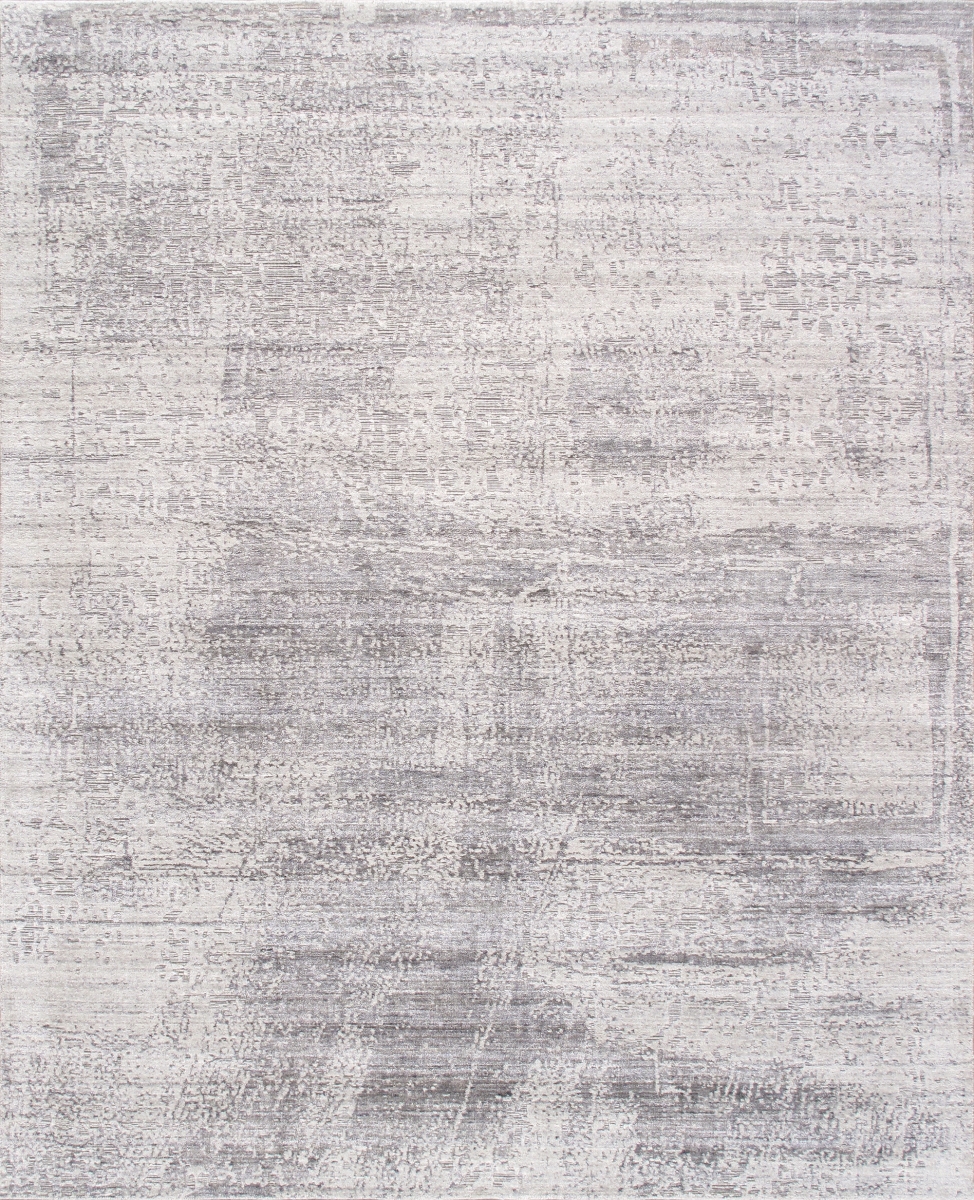 Amari Collection Hand-Loomed Bsilk & Wool Silver Area Rug