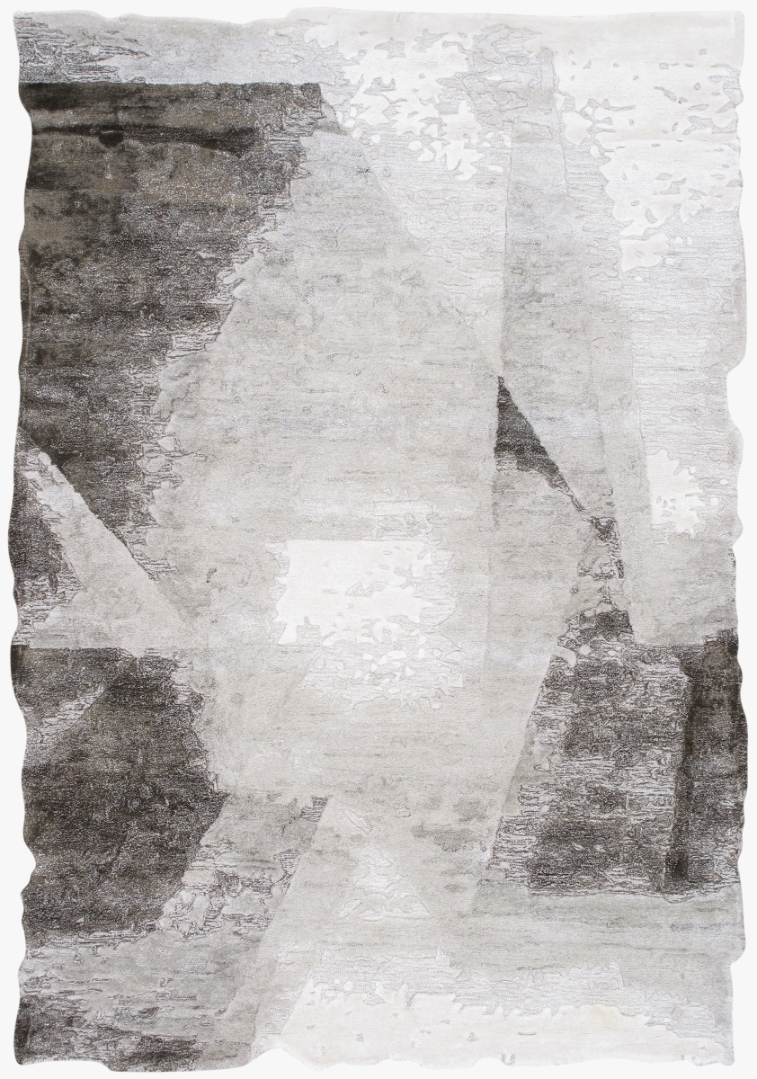 PTF-953 5x8 Astrid Collection Hand-Tufted Bsilk & Wool Brown Area Rug- 5' 1' X 7' 5'