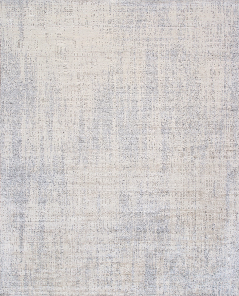 Amari Collection Hand-Loomed Bsilk & Wool Grey Area Rug- 8' 1' X 10' 0'