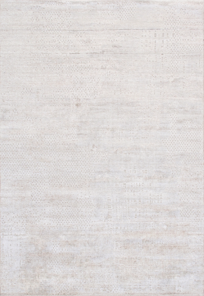 Amari Collection Hand-Loomed Bsilk & Wool Beige Area Rug- 5' 4' X 7' 8'