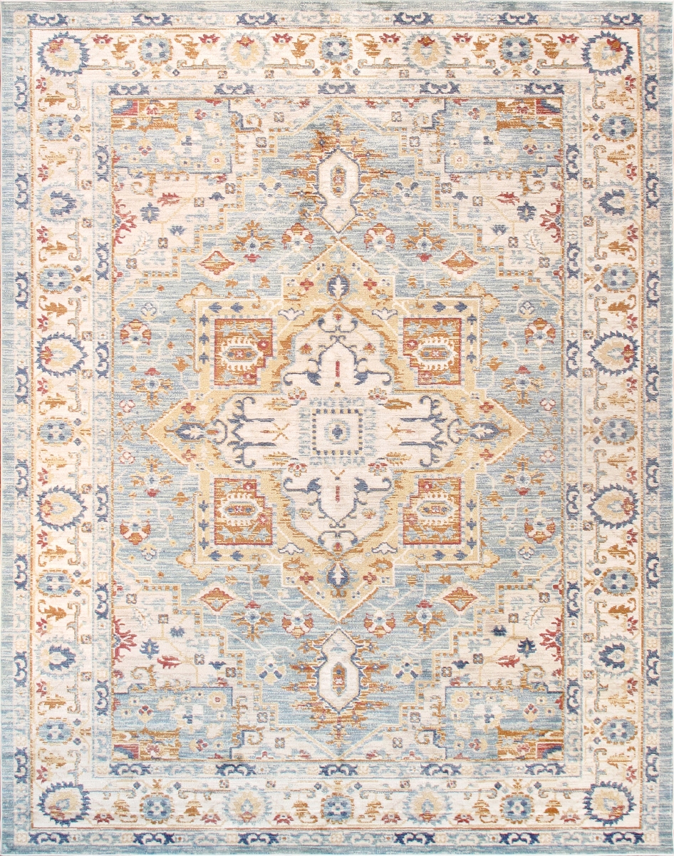 Heritage Design L. Blue Fabric Area Rug- 4' 0' X 6' 0'