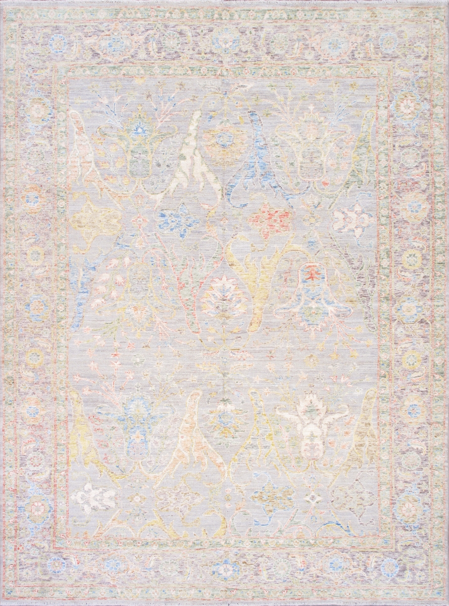 Oushak Collection Hand-Knotted L. Beige Wool Area Rug-8'10' X 12'10'