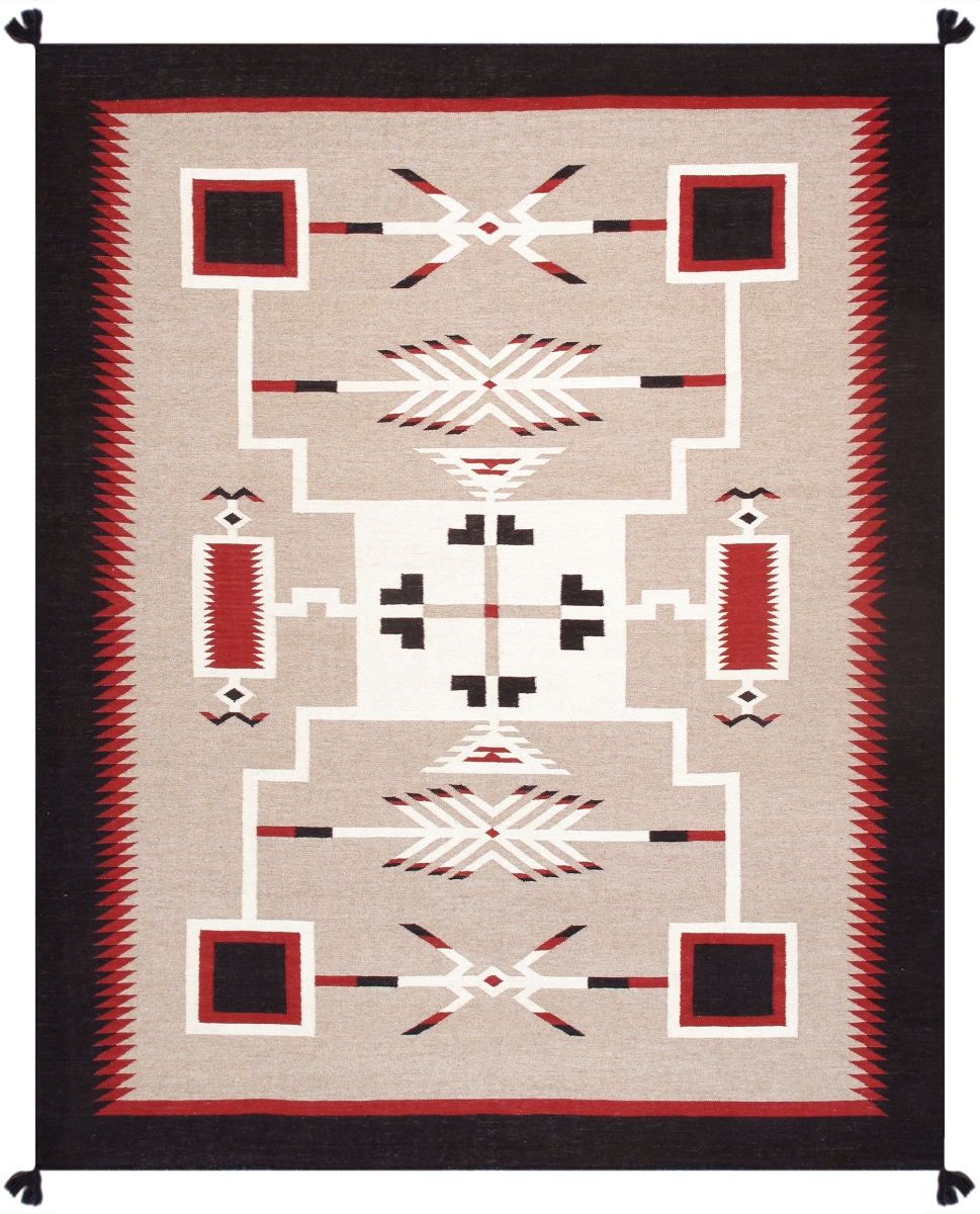 Tuscany Collection Reversible Wool Ivory Area Rug- 8' 2in. X 9'10in.