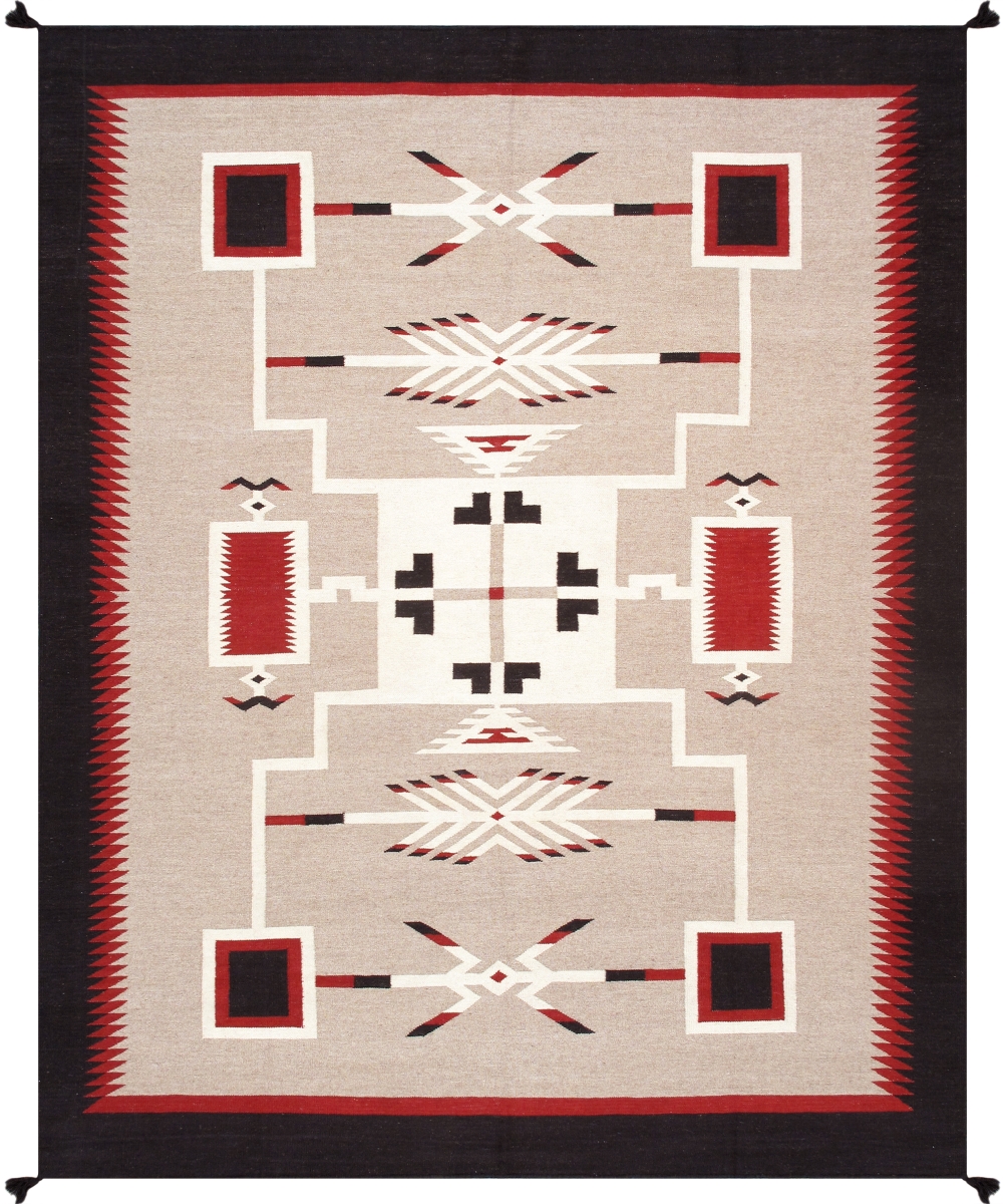 Tuscany Collection Reversible Wool Mocha Area Rug- 8' 1in. X 9'10in.