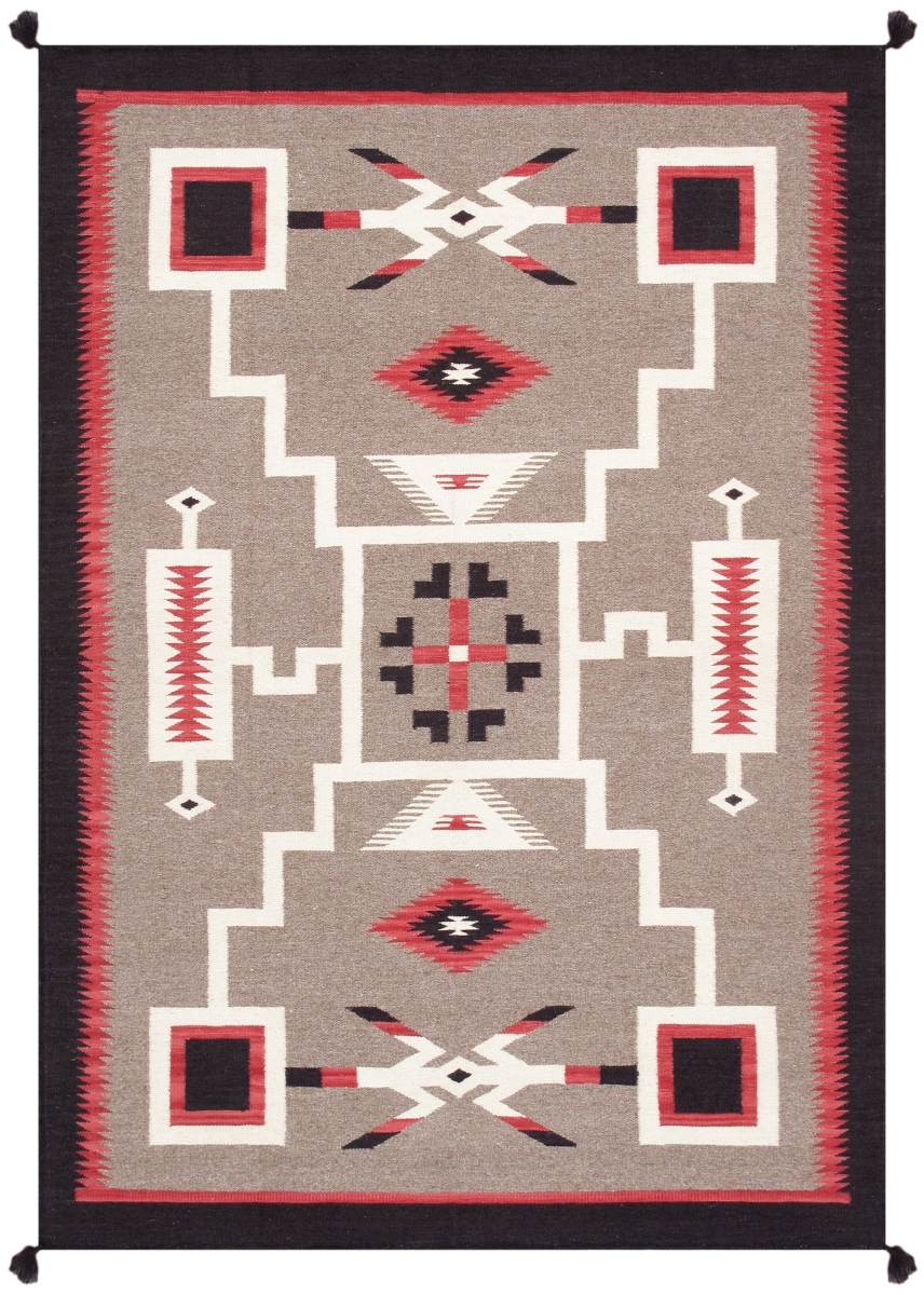 Tuscany Collection Reversible Wool Mocha Area Rug- 4'10in. X 7' 0in.