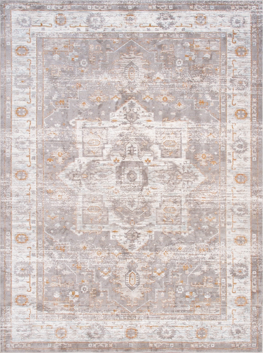 Turkish Heritage Collection Oriental Grey/Ivory Area Rug-10' x 14'