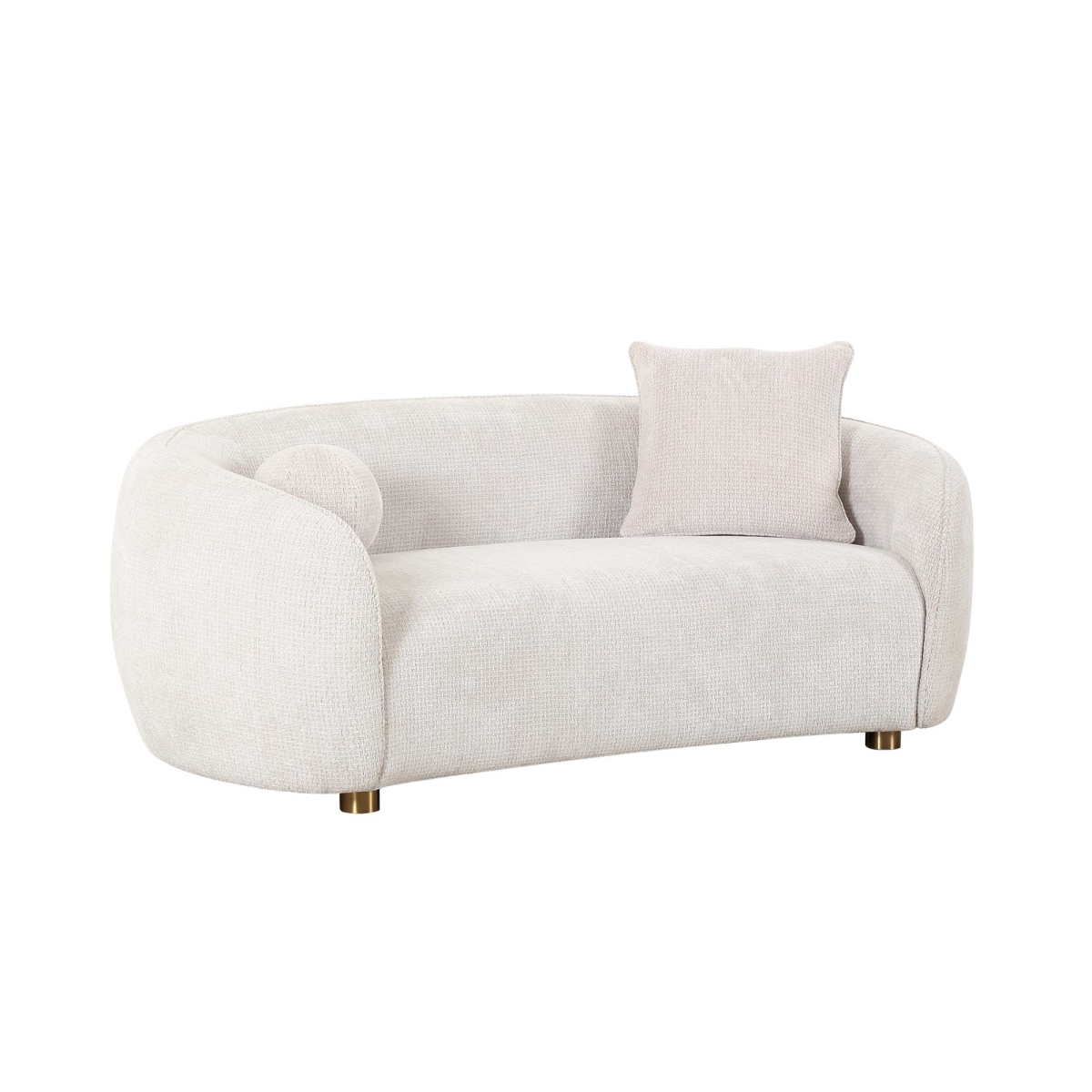 Picture of Pasargad Home PZW-22013-2 Pasargad Home Zarina Upholstered Modern Loveseat with 2 Pillows&#44; Ivory