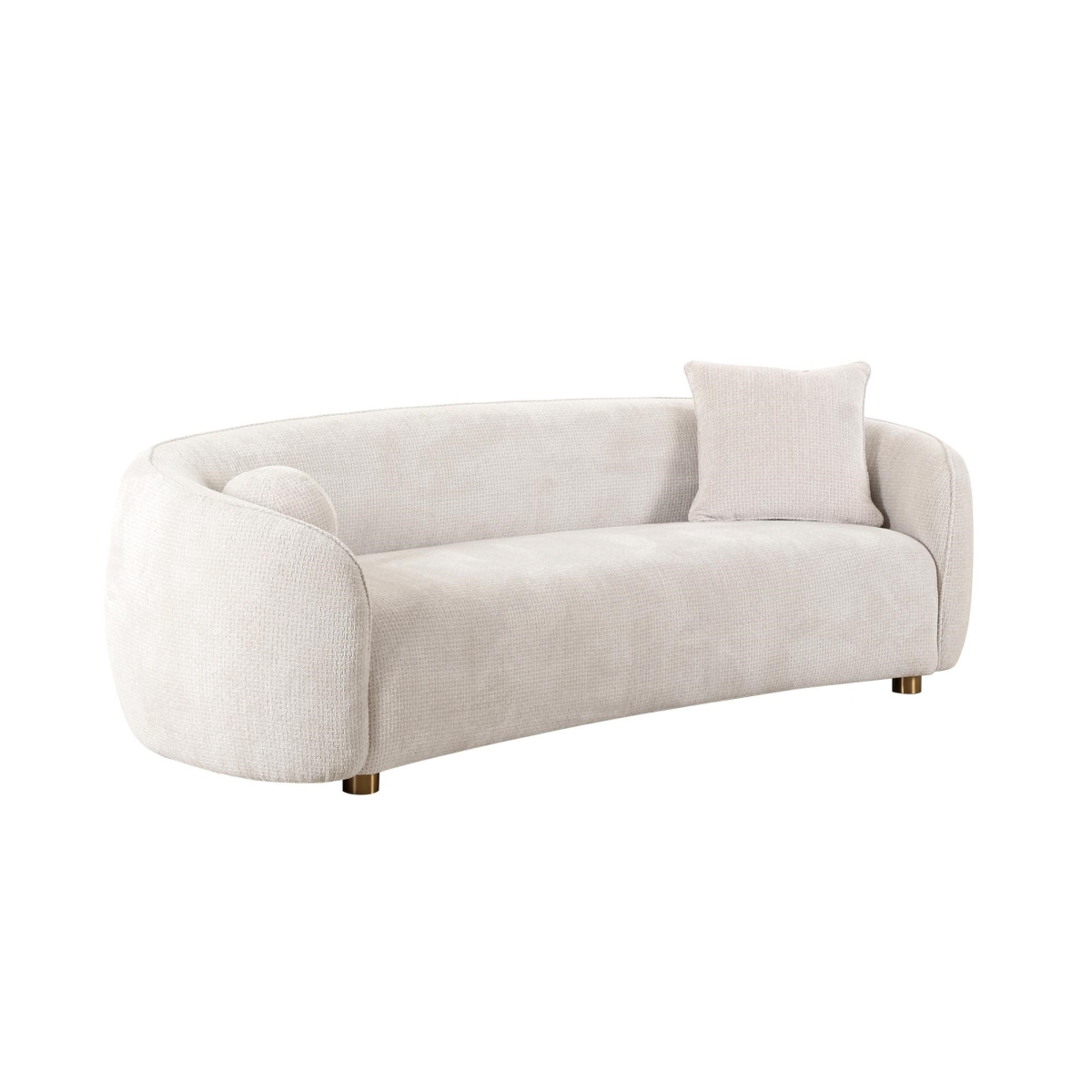 Picture of Pasargad Home PZW-22013-3 Pasargad Home Zarina Upholstered Modern Sofa with 2 Pillows&#44; Ivory