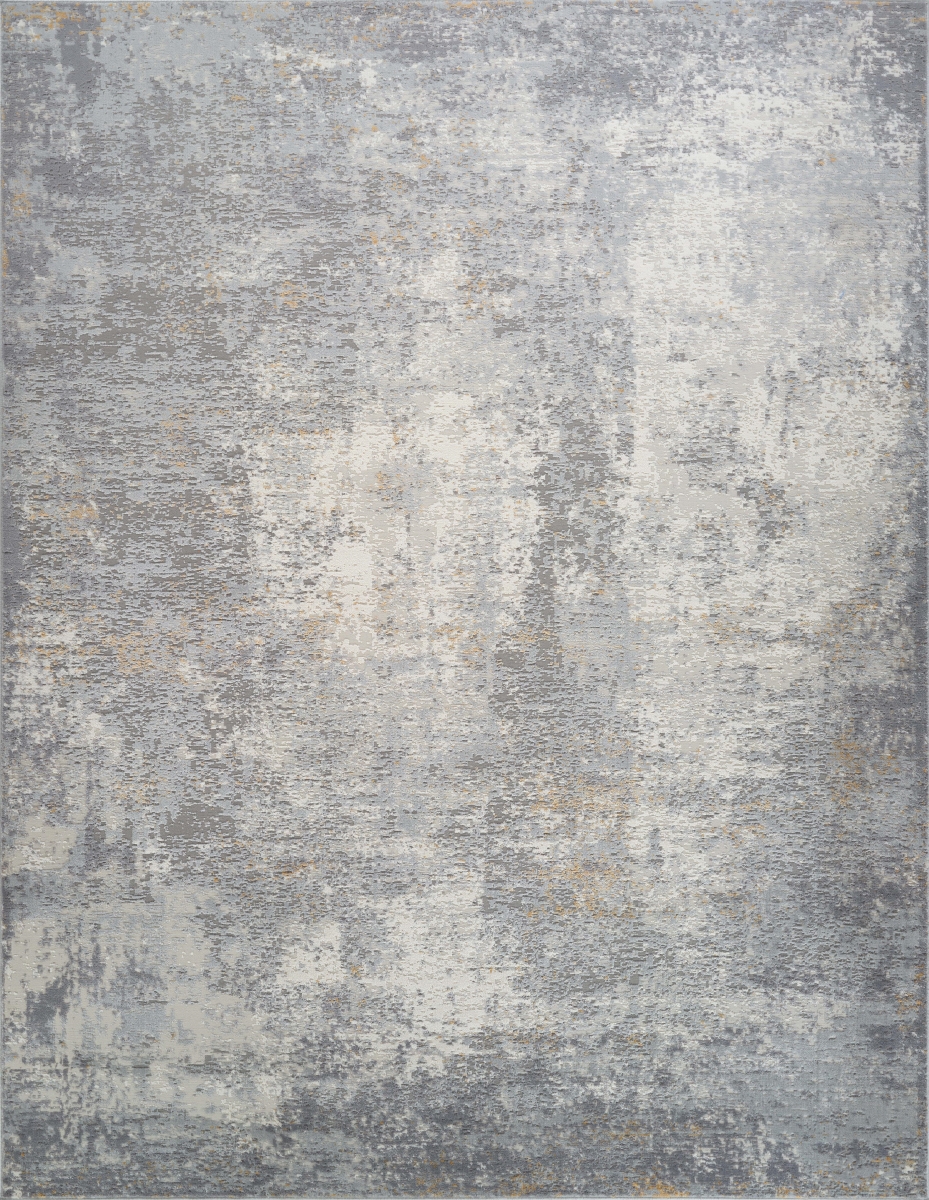 PVHA-44 Stella Collection Power-Loomed Light Grey Area Rug - 8' x 10' - Eco-Friendly