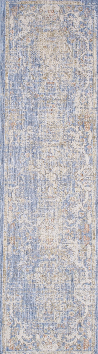 pfh-10 2.02x8  Turkish Amboise Transitional Light Blue/Ivory Runner- 2' 2'' X 8' 0''