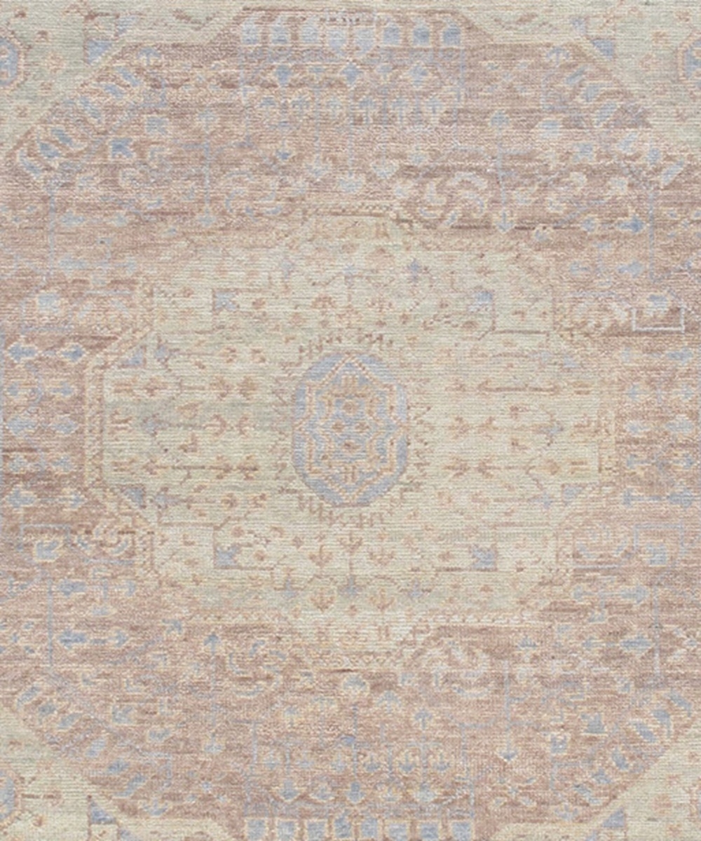PAJ-254A 8x10  Oushak Hand-Knotted Rust/Light Blue Wool Area Rug-  8' 3'' X  9'11''