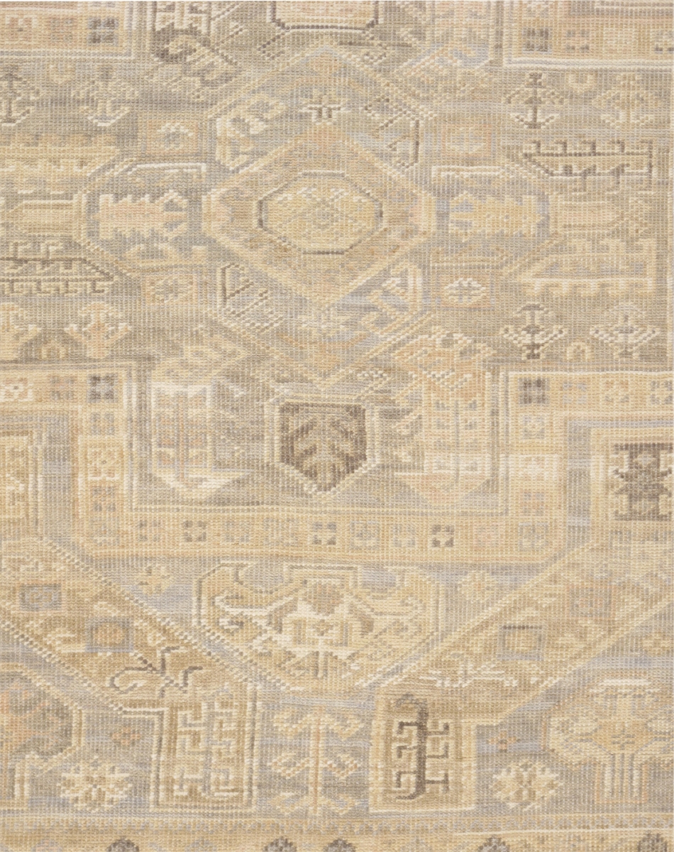 Picture of Pasargad Home PZP-35 8x10 Pasargad Home Tribal Hand-Knotted Light Blue Wool Area Rug- 8&apos; 0&apos;&apos; X 10&apos; 0&apos;&apos;