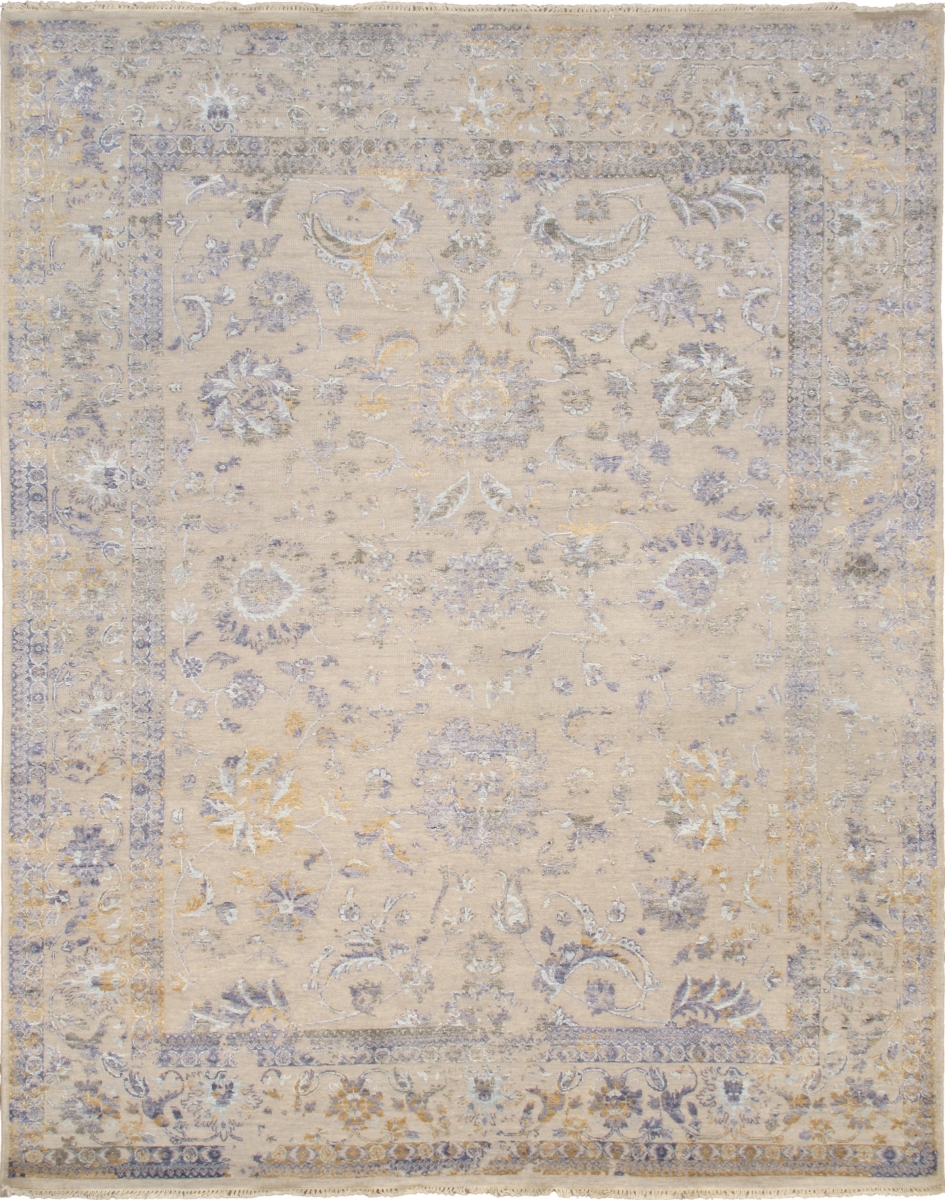 PJK-3967 8x10 Transitional Hand-Knotted Silver Area Rug-  8' 0'' X  9'10''